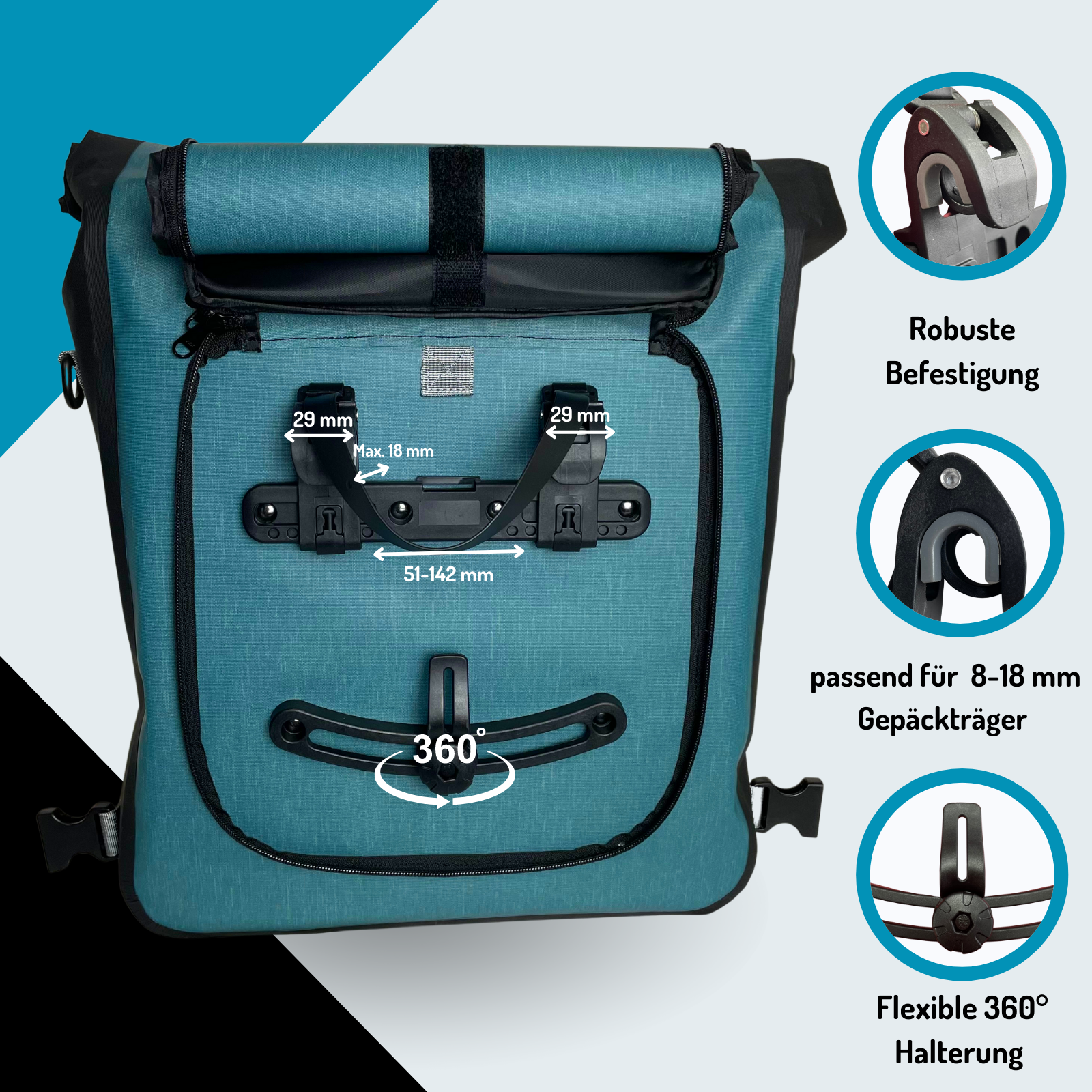 Travel-Monster 3in1 Bike bag RPET ocean blue