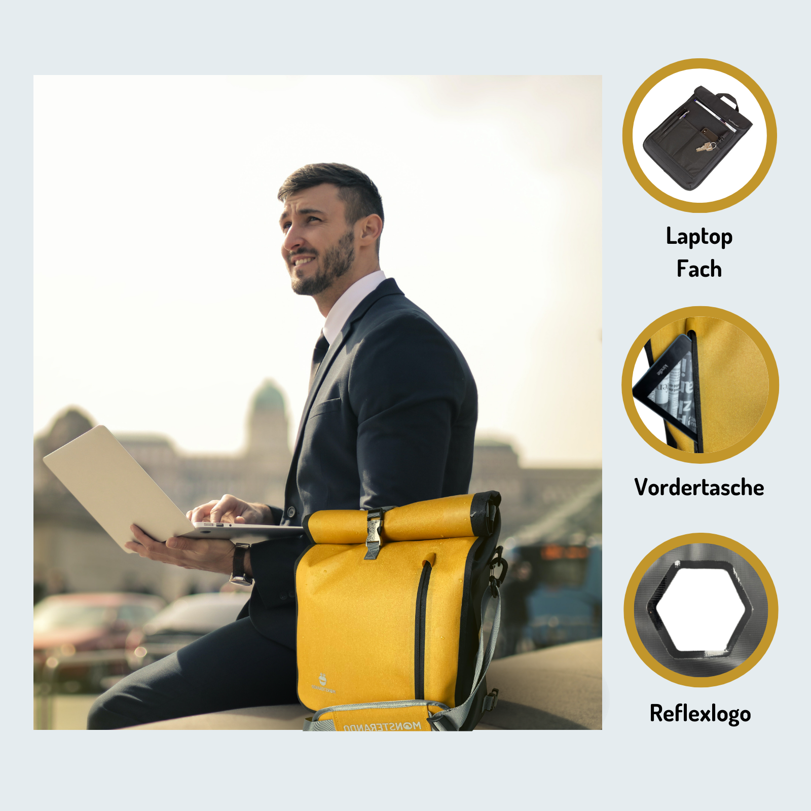 Travel-Monster 3in1 Bike bag RPET oat yellow