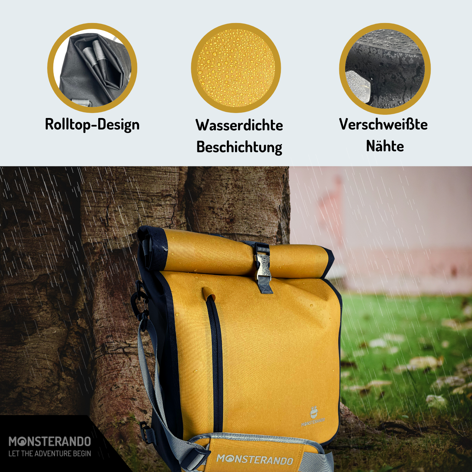 Travel-Monster 3in1 Bike bag RPET oat yellow